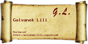 Galvanek Lili névjegykártya